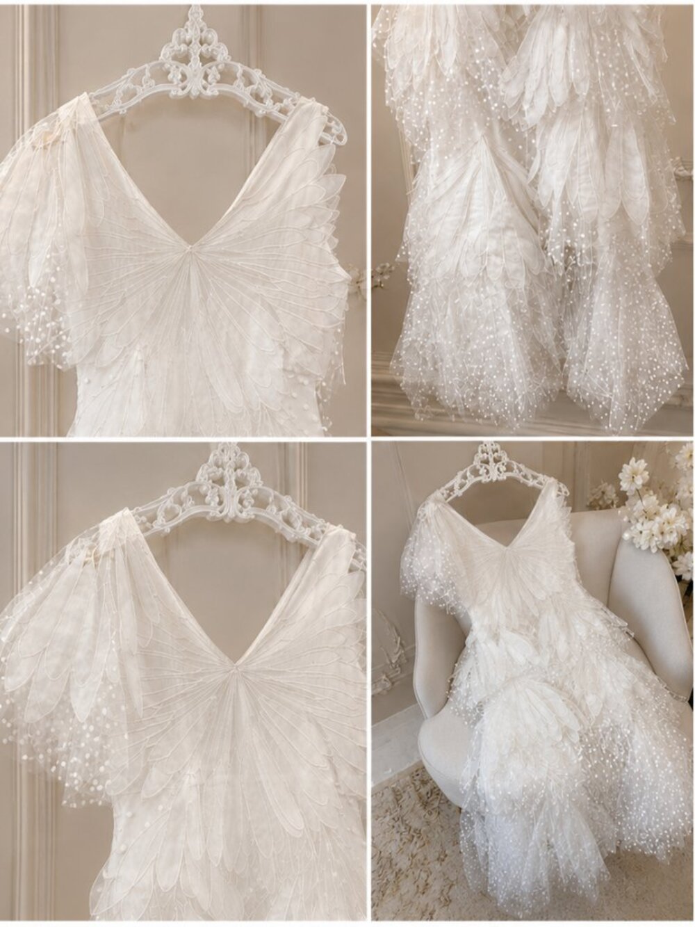 🦢WOW Gorgeous Bridal Couture Designer Wedding Evening Cocktail Embroidery Dress
